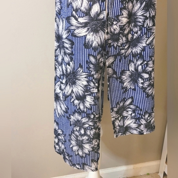 Button down sleeveless floral collared long length tunic blouse / dress - Picture 5 of 8